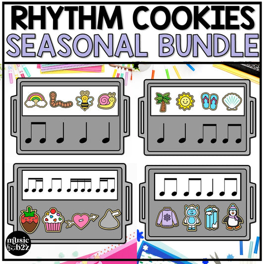 Seasonal Rhythm Cookies BUNDLE Elementary Music Centers Game Craft Composition