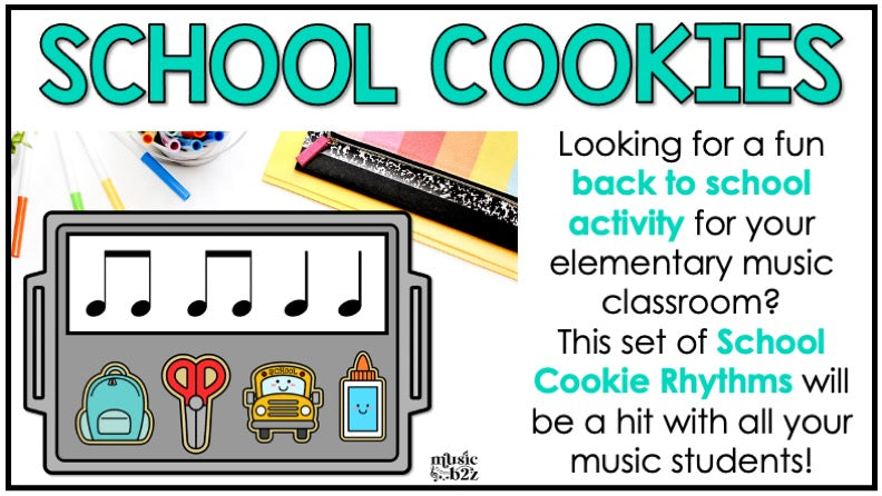 Back to School Rhythm Cookies Elementary Music Centers Game Craft Composition