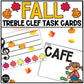 Fall Music Treble Clef Task Cards Treble Clef Notes Fall Music Activities