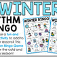 Winter Music Bingo Game Activities for Quarter & Eighth Notes Centers Sub Plans