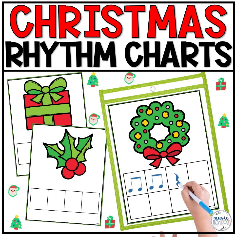 Christmas Music Rhythm Charts Rhythm Worksheet Music Worksheets Elementary Music