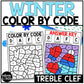 Winter Music Coloring Color by Note Winter Music Worksheets Treble Clef
