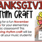 Thanksgiving Music Rhythm Turkey Craft Elementary Music Centers Activities