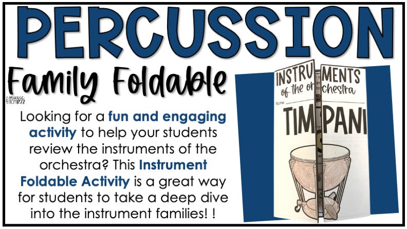 Percussion Family Foldable Activity - Musical Instrument Families of the Orchestra Worksheet Lesson