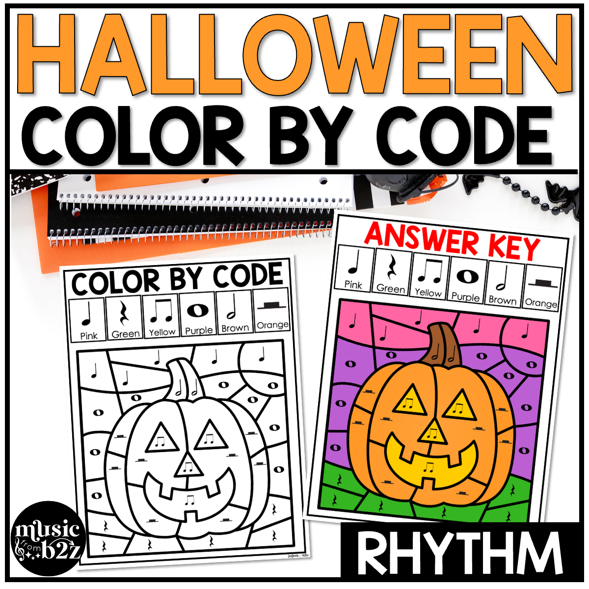 Halloween Music Coloring Halloween Music Worksheets Music Color by Note