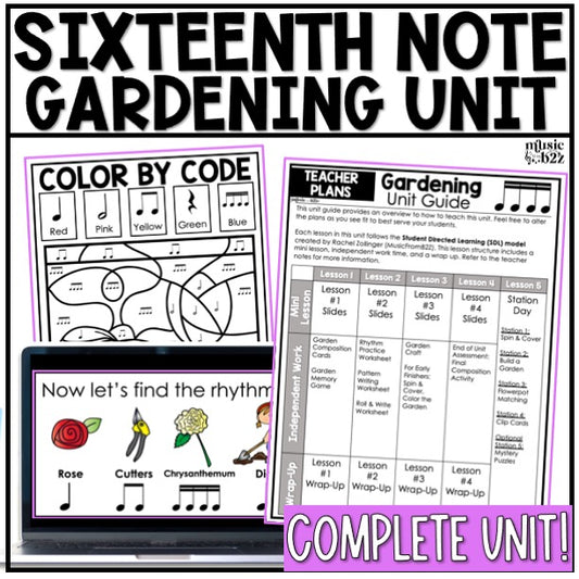 Sixteenth Notes Unit Elementary Music Lesson Activity Composition Worksheets