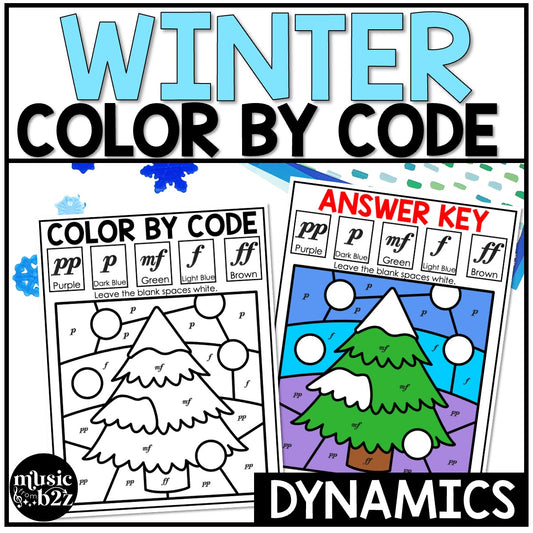 Winter Music Coloring Color by Note Winter Music Worksheets Dynamics
