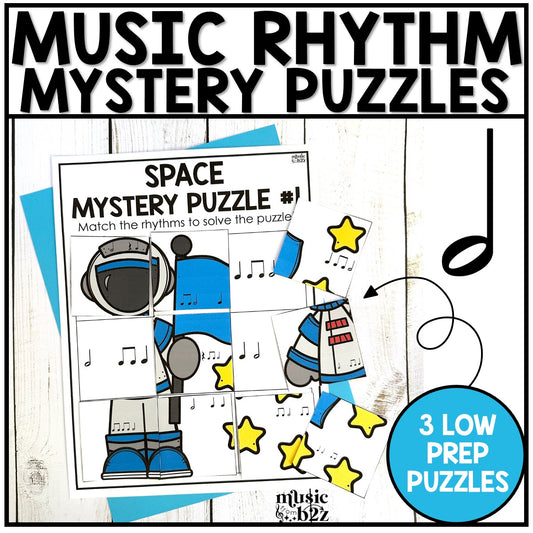 Half Note Rhythm Mystery Puzzles Elementary Music Centers Sub Plans Activity