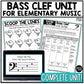Bass Clef Unit Elementary Music Curriculum Lesson Activity Worksheets Games