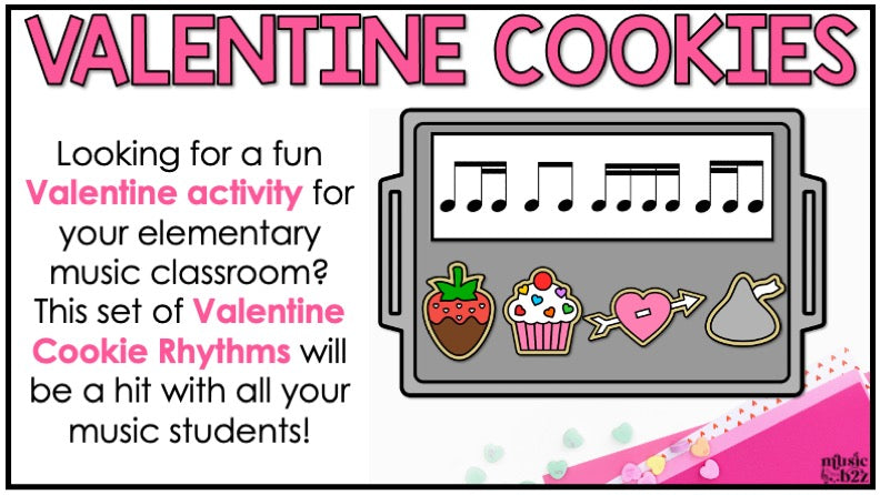Valentines Day Rhythm Cookies Elementary Music Centers Game Craft Composition