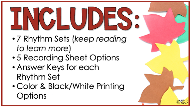 Thanksgiving Rhythm Write the Room Elementary Music Game & Scavenger Hunt