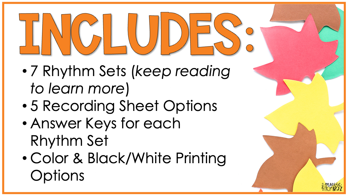Fall Rhythm Write the Room Elementary Music Game & Scavenger Hunt for Autumn