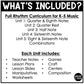 Rhythm Unit Bundle for K-5 Elementary Music Curriculum Worksheets Games Centers