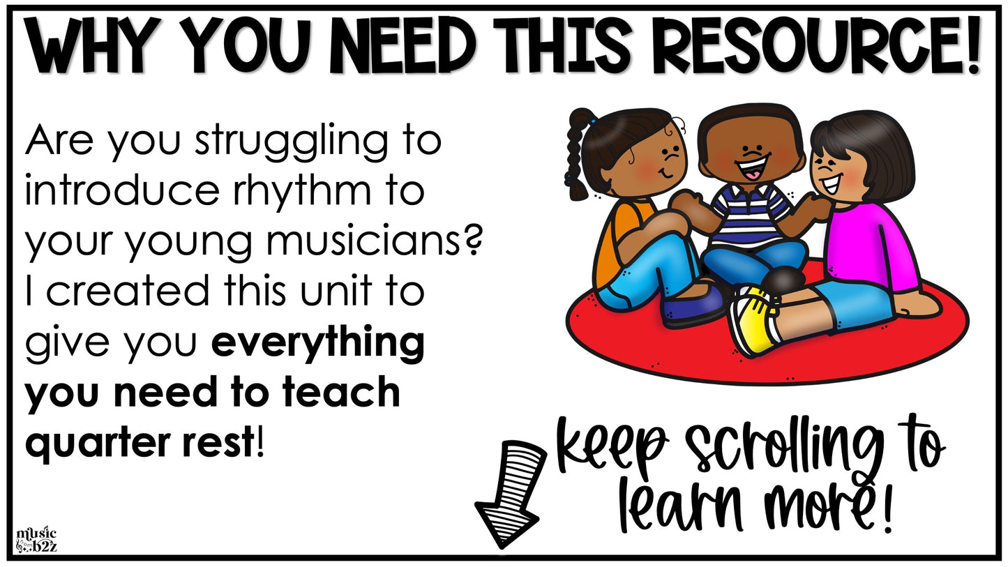 Quarter Rest Unit Elementary Music Lesson Activity Composition Worksheets