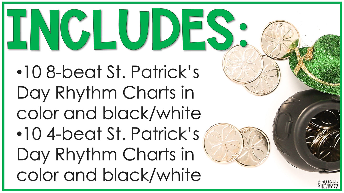 St. Patrick's Day Elementary Music Lesson - Rhythm Worksheet Activity