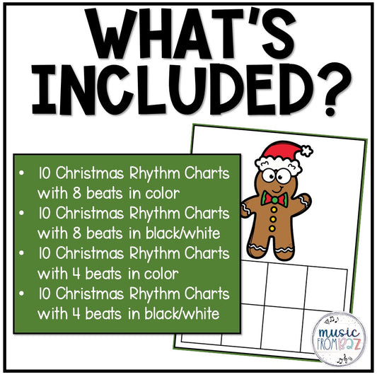 Christmas Music Rhythm Charts Rhythm Worksheet Music Worksheets Elementary Music