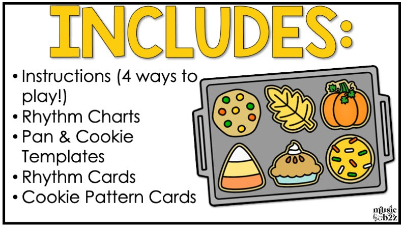 Fall Rhythm Cookies Elementary Music Centers Game Craft Composition