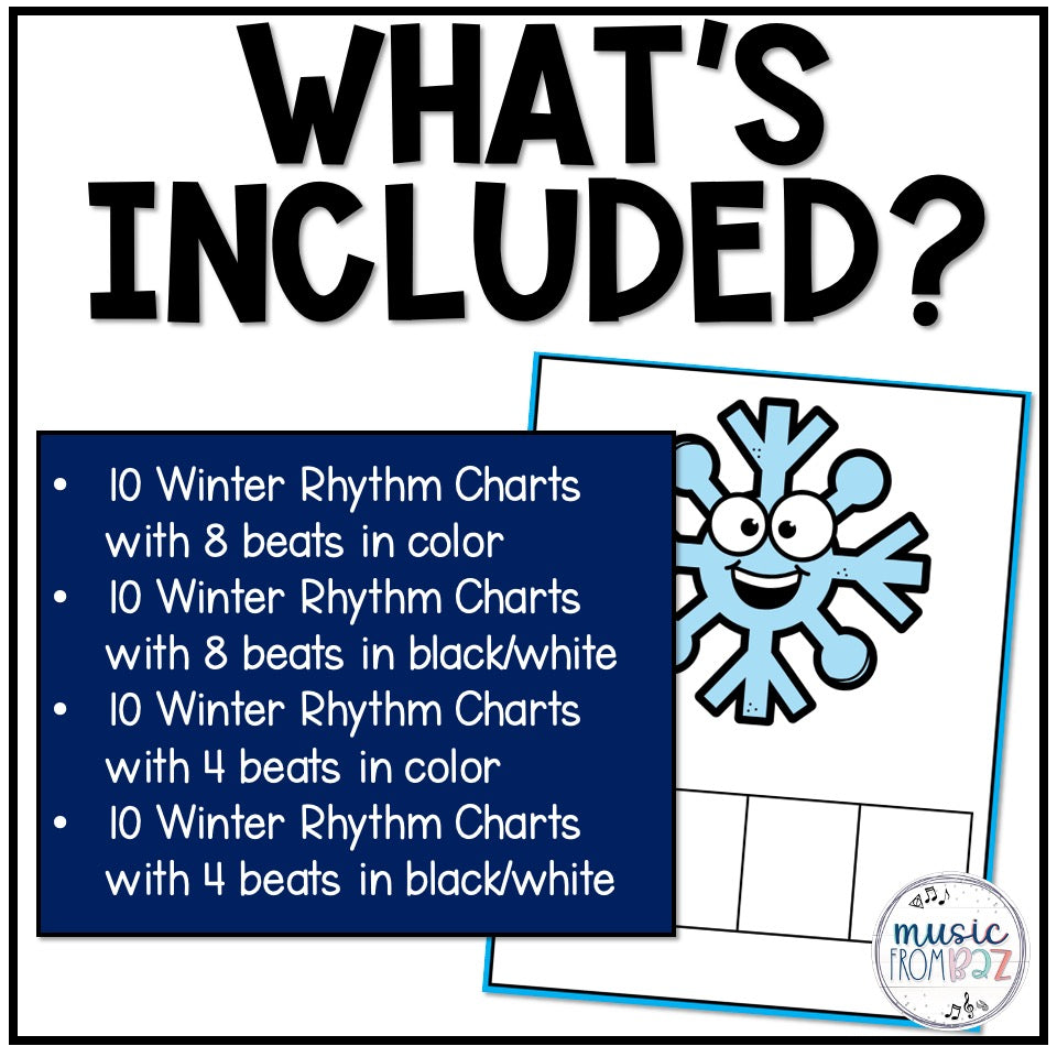 Winter Music Rhythm Worksheet | Winter Music Lesson