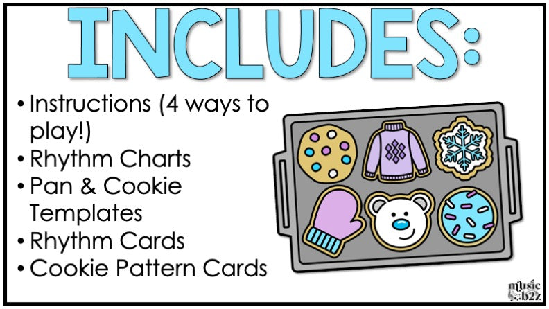 Winter Rhythm Cookies Elementary Music Activity Centers Game Craft Composition