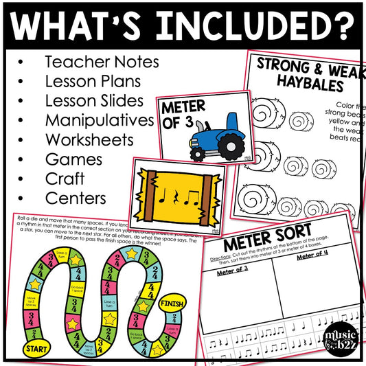 Meter Time Signature Unit Elementary Music Curriculum Elements of Music Lesson Activity Games