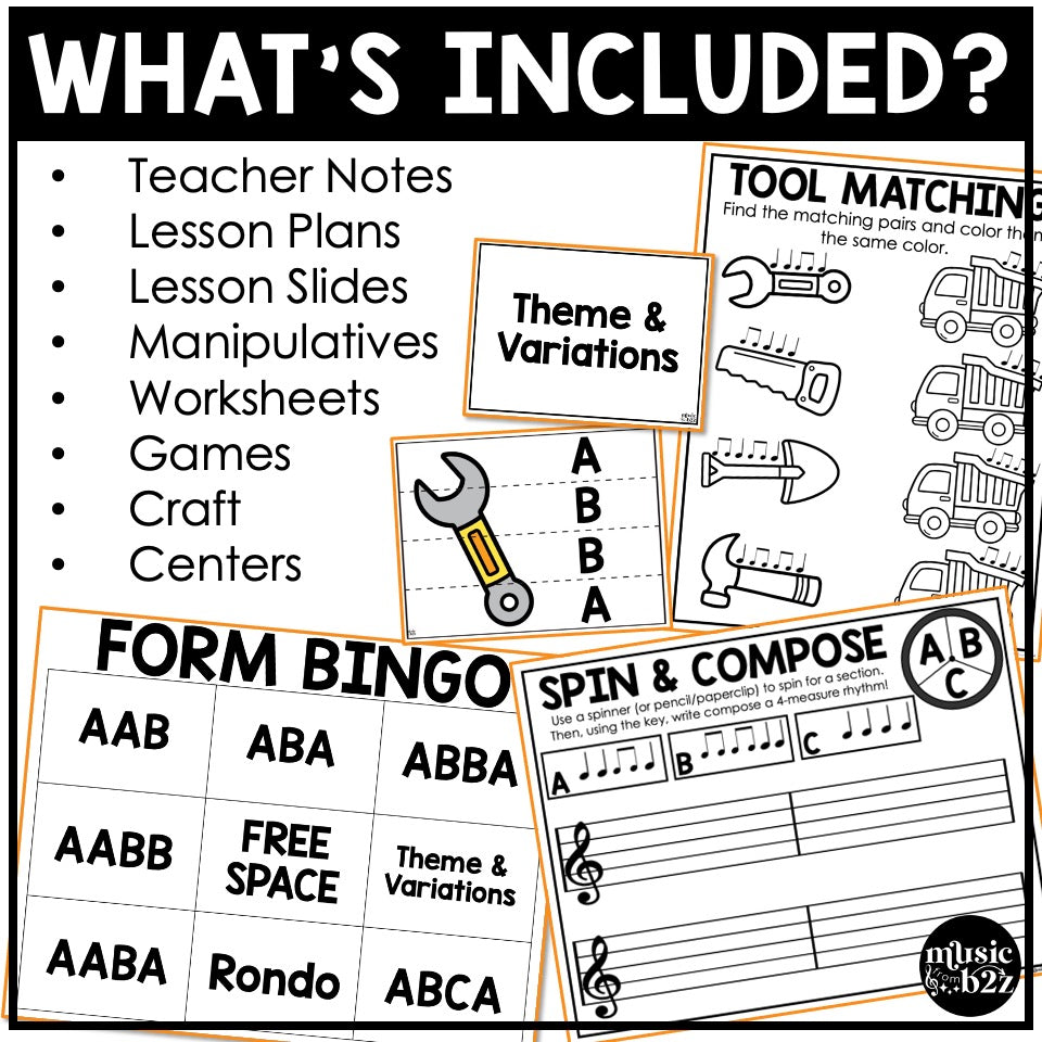 Musical Form Unit Elementary Music Curriculum Elements of Music Lesson