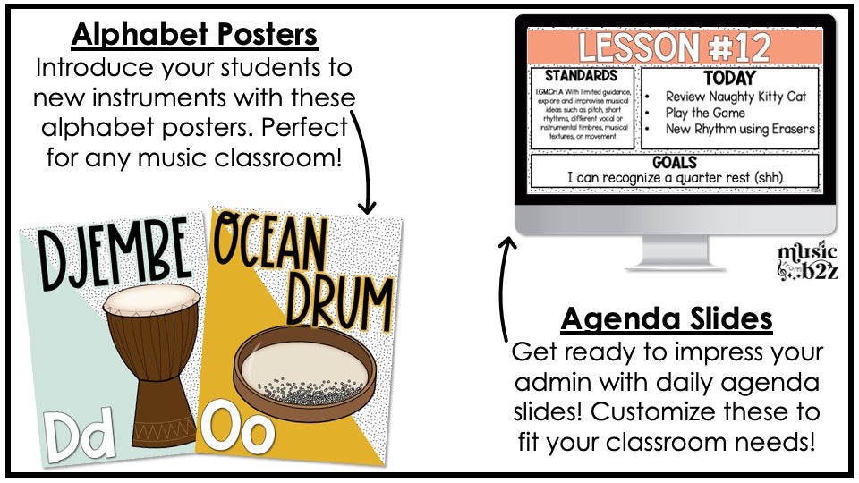Music Classroom Decor BUNDLE - Music Bulletin Board & Posters - Modern Oasis