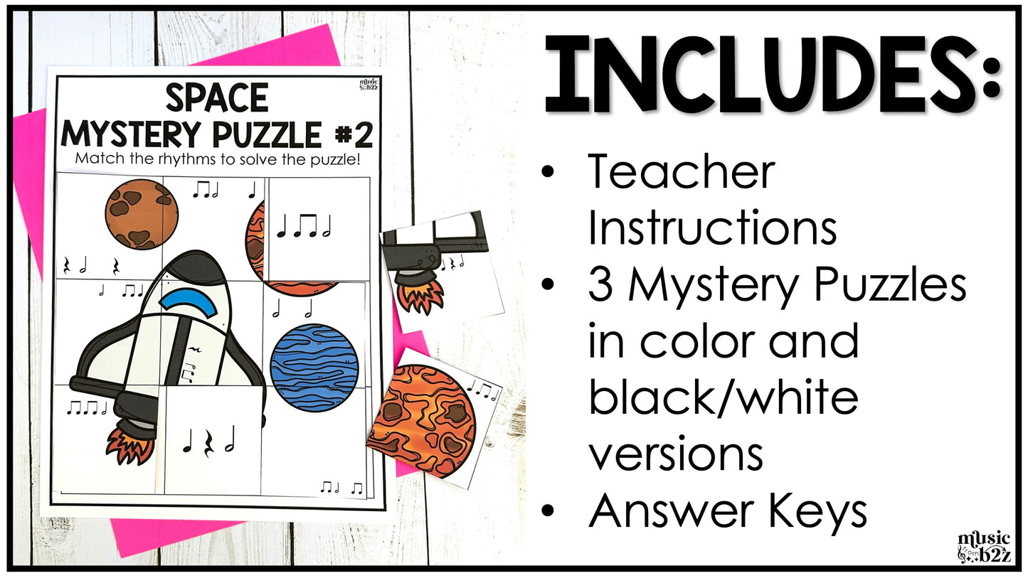 Half Note Rhythm Mystery Puzzles Elementary Music Centers Sub Plans Activity