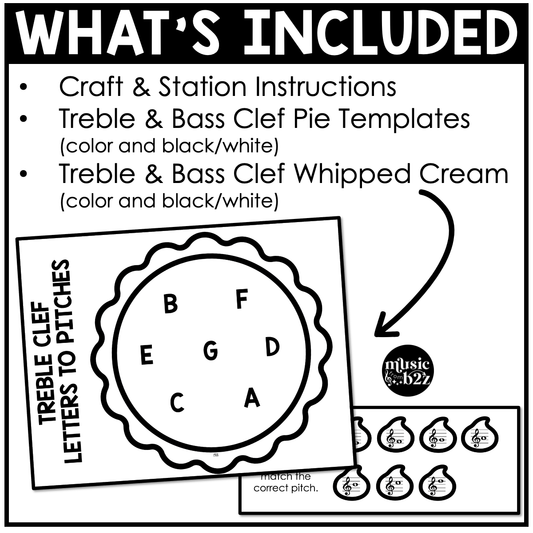 Thanksgiving Music Craft Treble Clef Bass Clef Music Centers Music Sub Plans