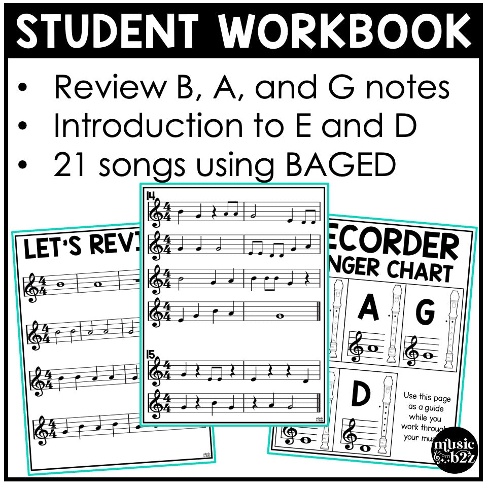 BAGED Recorder Unit Elementary Music Curriculum Lesson Activity Worksheets Games
