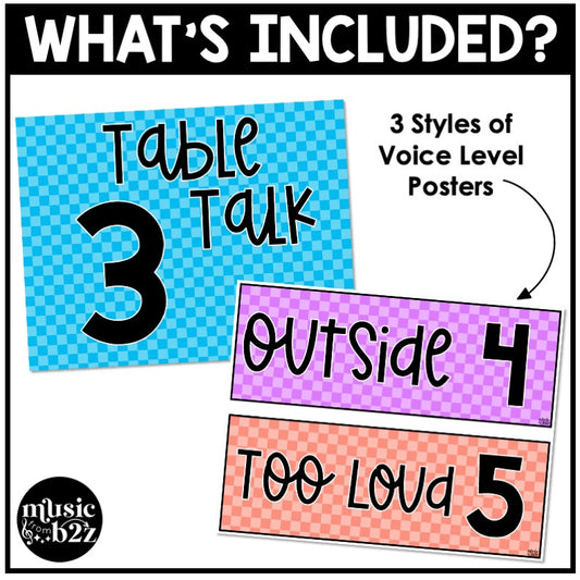 Voice Level Volume Chart Posters Elementary Music Classroom Decor