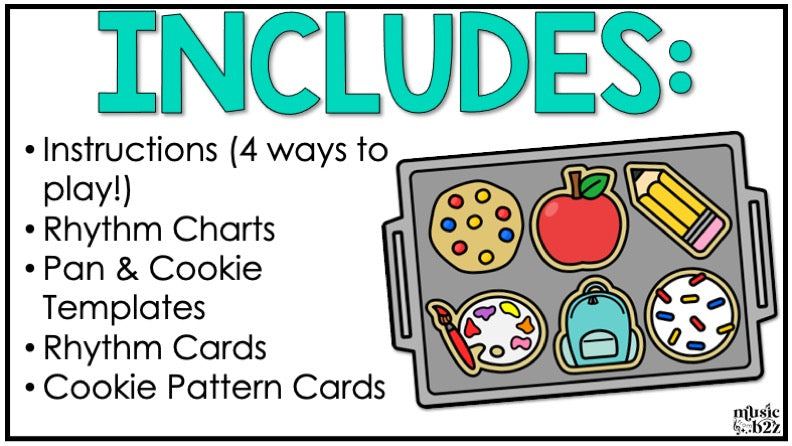 Back to School Rhythm Cookies Elementary Music Centers Game Craft Composition