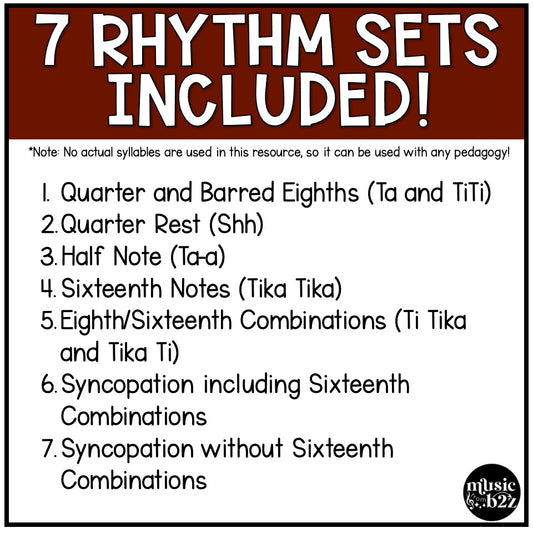 Thanksgiving Rhythm Write the Room Elementary Music Game & Scavenger Hunt