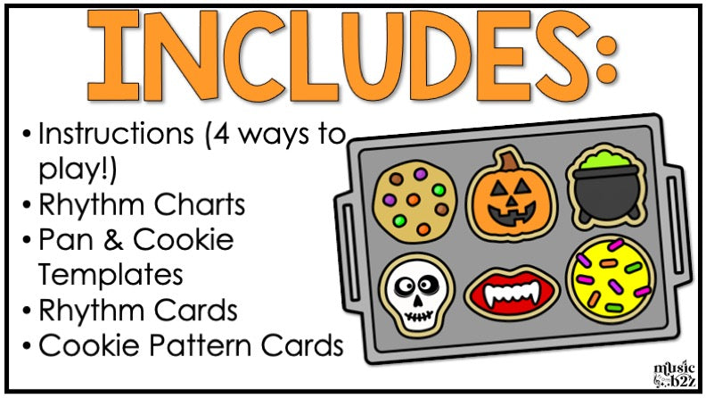 Halloween Rhythm Cookies Elementary Music Centers Game Craft Composition