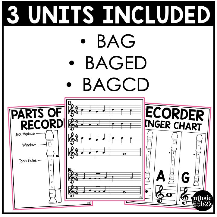 Recorder Unit BUNDLE BAG BAGED BAGCD Elementary Music Curriculum Lessons