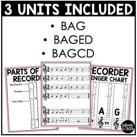 Recorder Unit BUNDLE BAG BAGED BAGCD Elementary Music Curriculum Lessons