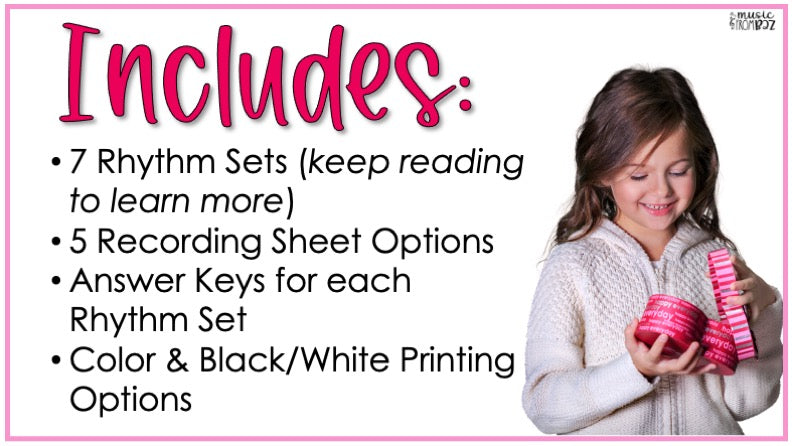 Valentine's Day Music Activity - Write the Room - Music Rhythm - Music Lesson