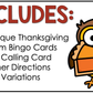 Thanksgiving Music Bingo Game Activities for Quarter & Eighth Notes Centers