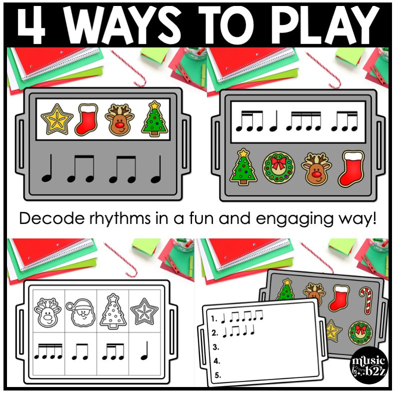 Christmas Rhythm Cookies Elementary Music Centers Game Craft Composition
