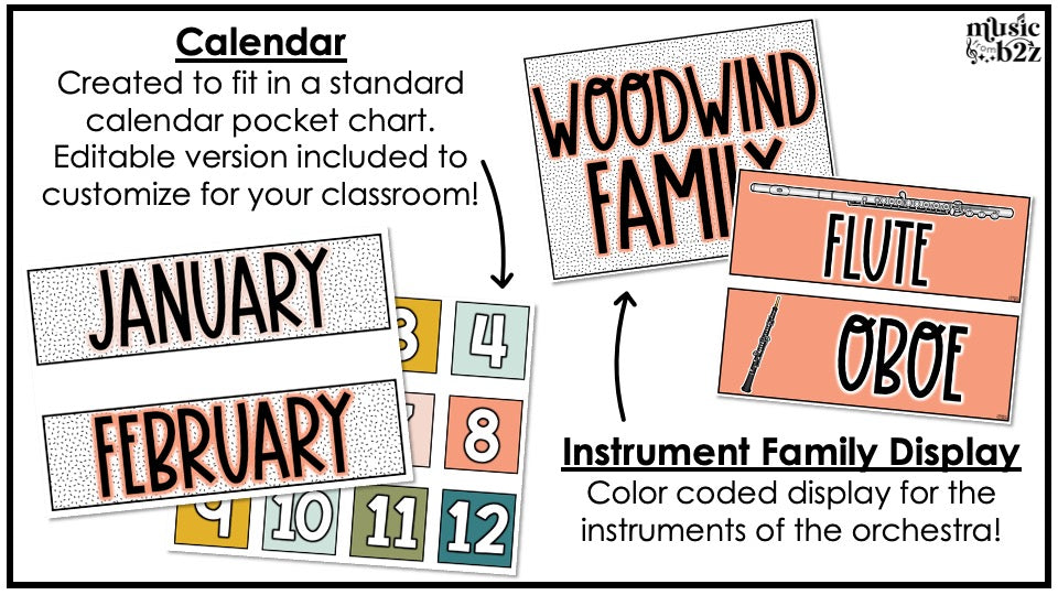 Music Classroom Decor BUNDLE - Music Bulletin Board & Posters - Modern Oasis