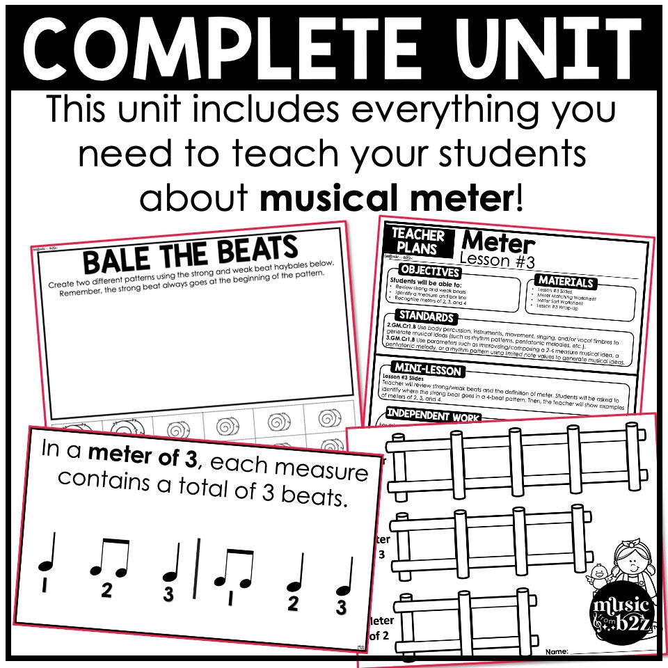 Meter Time Signature Unit Elementary Music Curriculum Elements of Music Lesson Activity Games