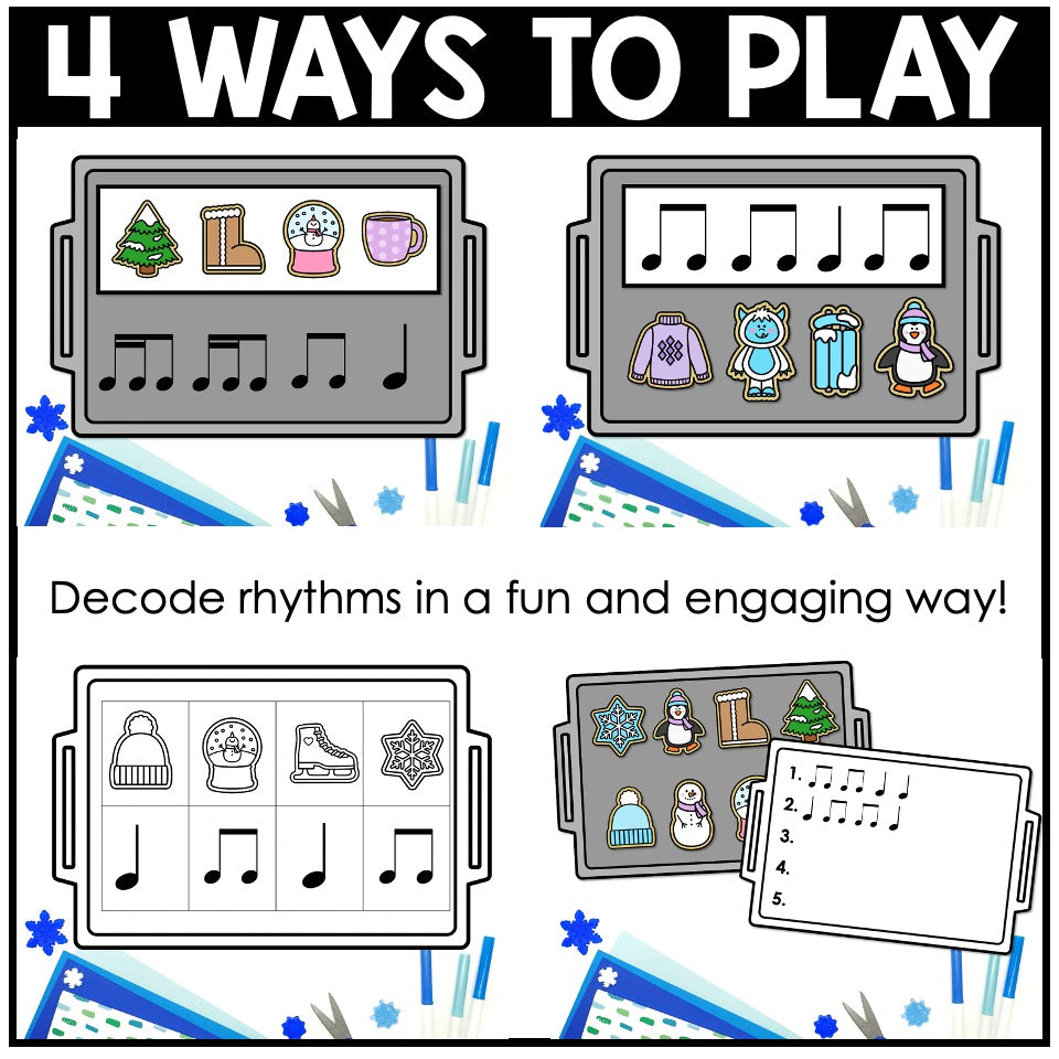 Winter Rhythm Cookies Elementary Music Activity Centers Game Craft Composition