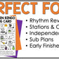 Halloween Music Bingo Game Activities for Quarter & Eighth Notes Centers