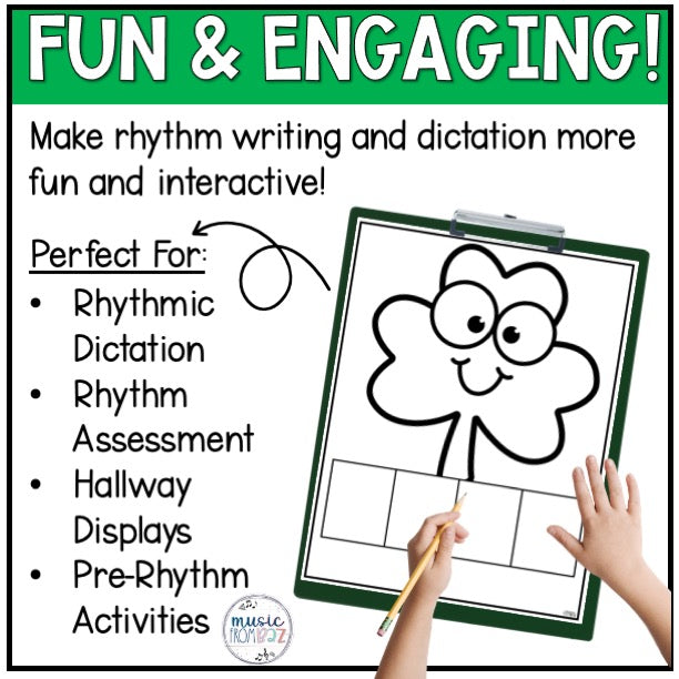 St. Patrick's Day Elementary Music Lesson - Rhythm Worksheet Activity