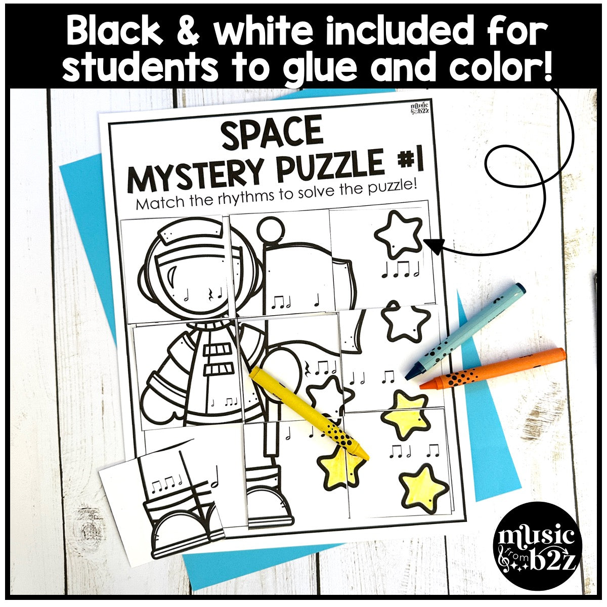 Half Note Rhythm Mystery Puzzles Elementary Music Centers Sub Plans Activity