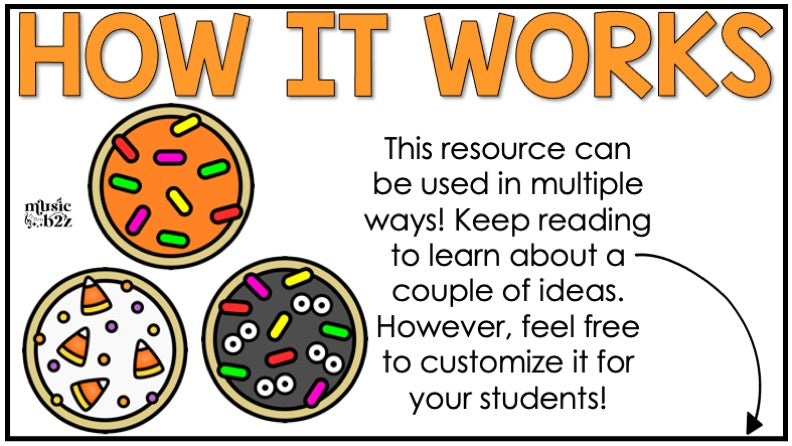 Halloween Rhythm Cookies Elementary Music Centers Game Craft Composition