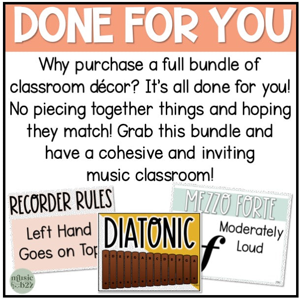 Music Classroom Decor BUNDLE - Music Bulletin Board & Posters - Modern Oasis