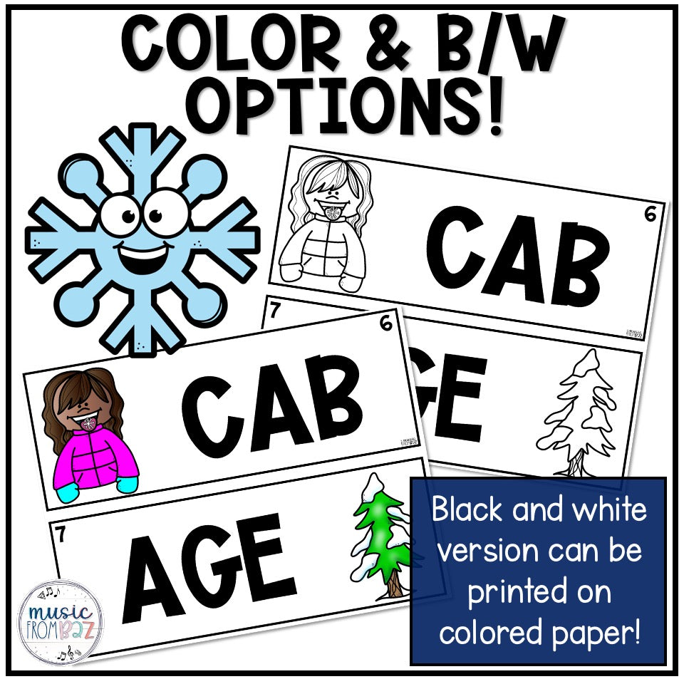 Winter Music Activity - Music Write the Room - Treble Clef - Lines & Spaces