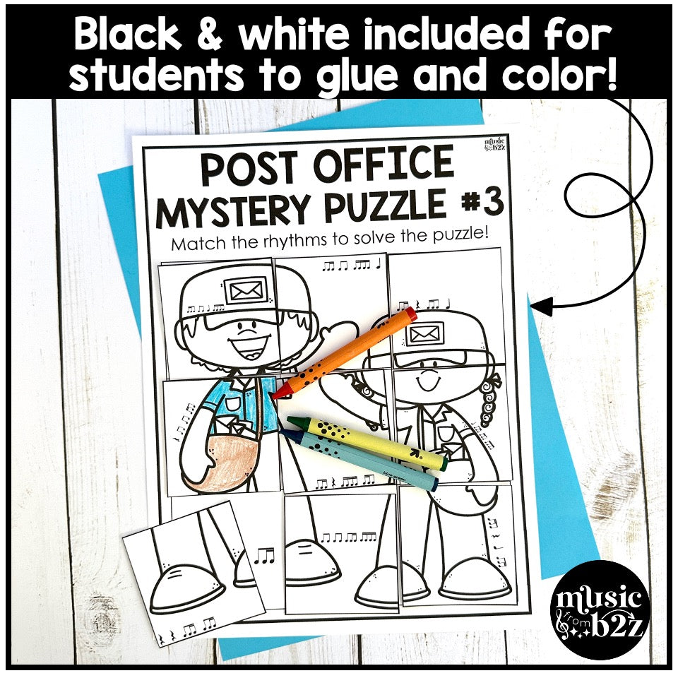 Eighth Sixteenth Note Rhythm Mystery Puzzles Elementary Music Centers Sub Plans