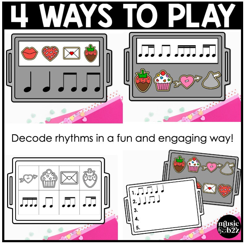 Valentines Day Rhythm Cookies Elementary Music Centers Game Craft Composition