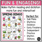 Spring Music Bingo Game Activities for Quarter & Eighth Notes Centers Rhythm